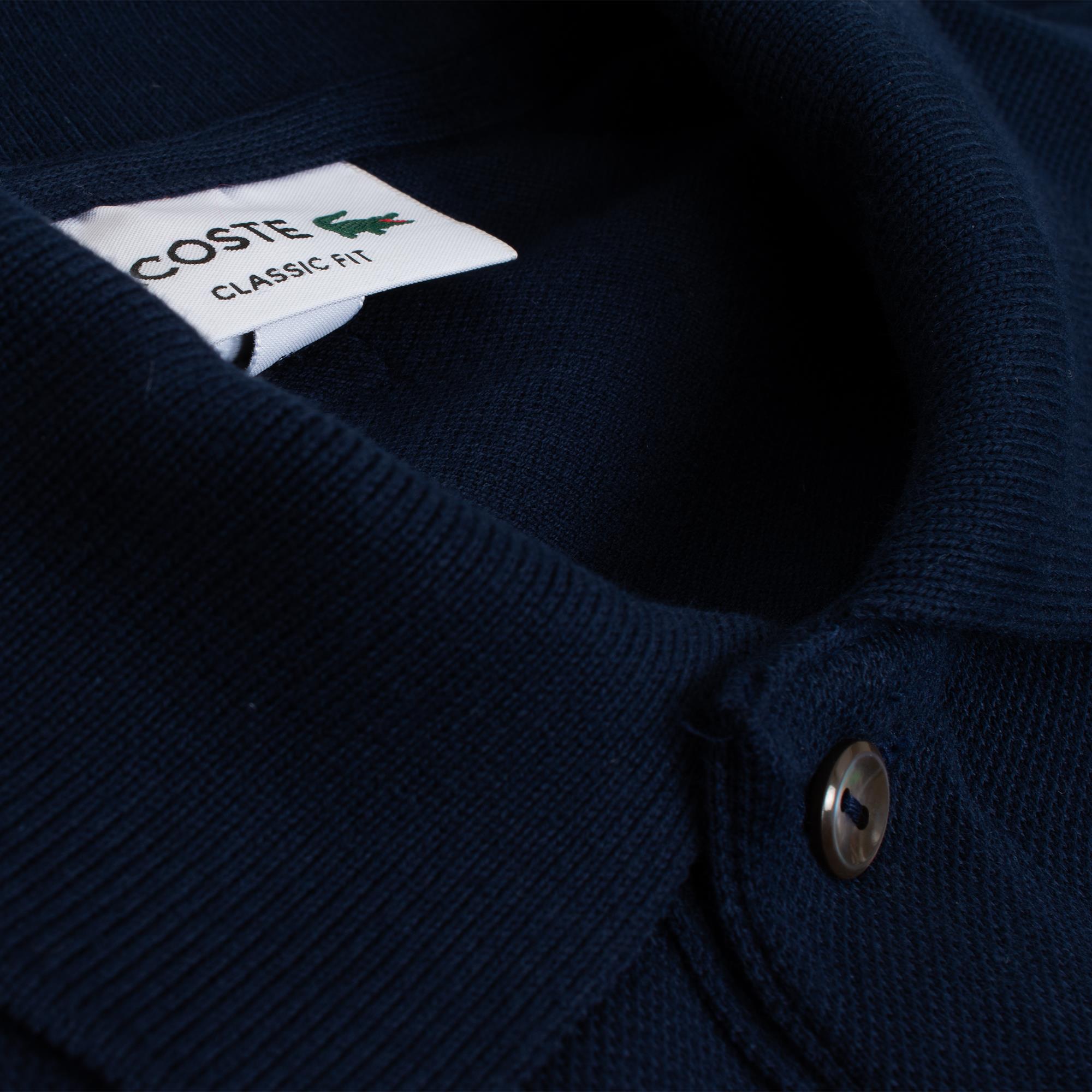 Lacoste Classic Fit L1212 Graphic Badge Polo Shirt Navy